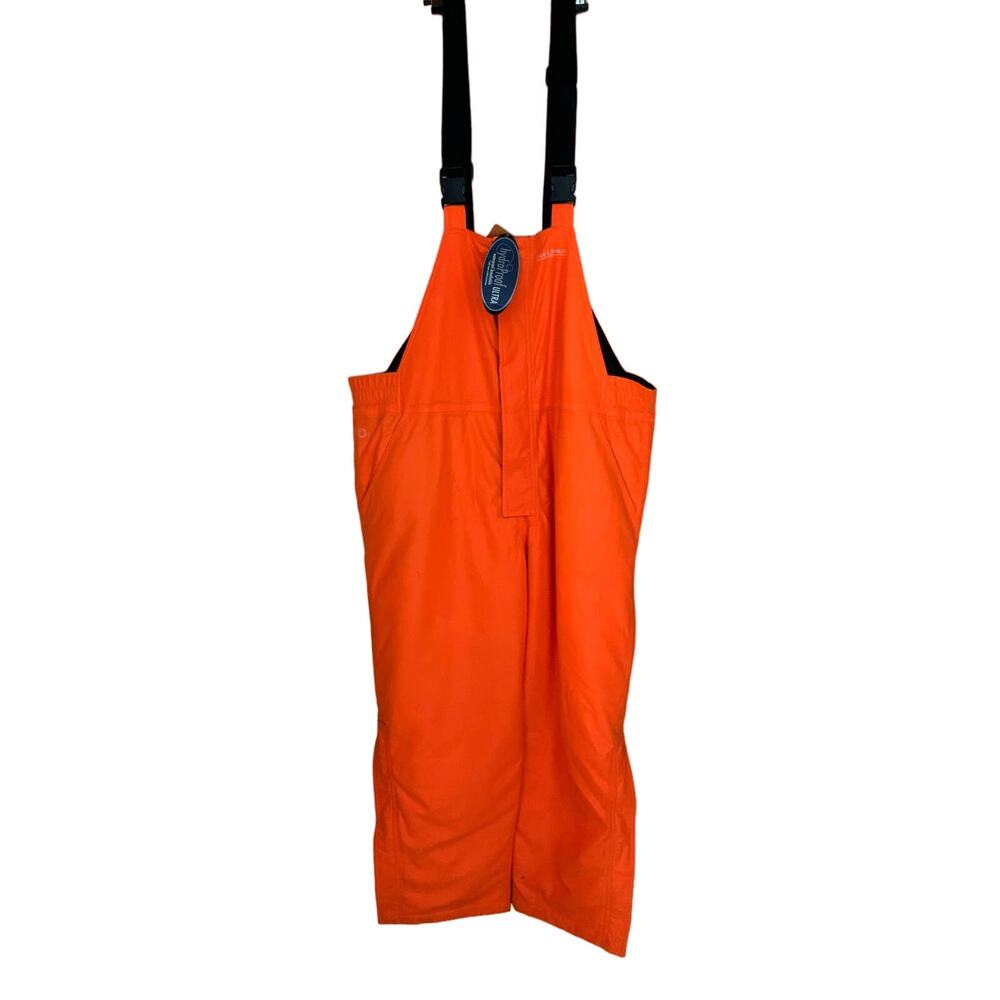 High-Visibility Orange Bib Overalls with Adjustable Straps